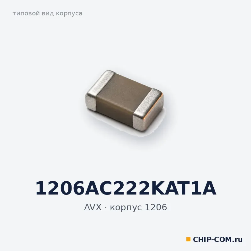 1206AC222KAT1A, корпус 1206 (типовой вид)