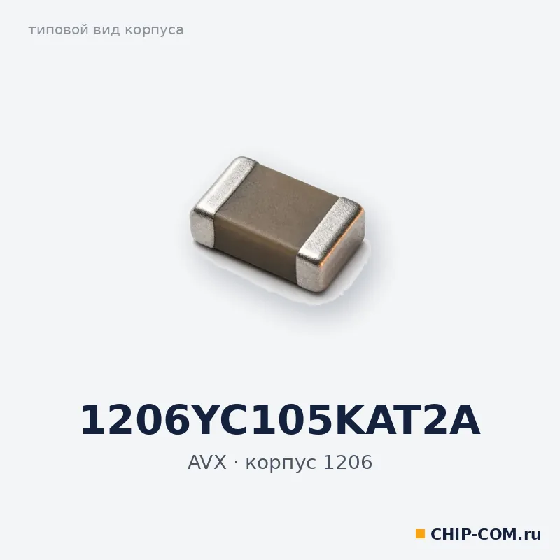 1206YC105KAT2A, корпус 1206 (типовой вид)