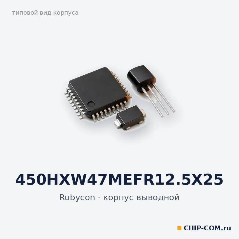 450HXW47MEFR12.5X25, корпус выводной (типовой вид)