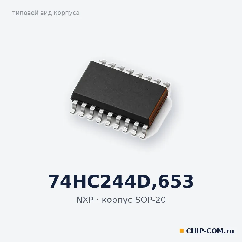 74HC244D,653, корпус SOP-20 (типовой вид)