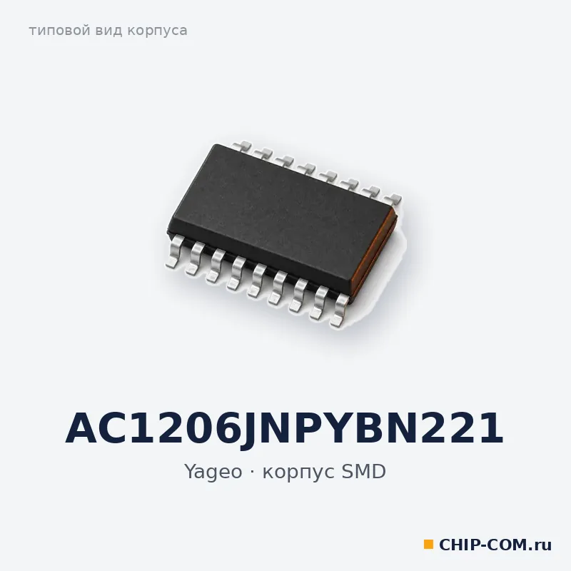 AC1206JNPYBN221, корпус SMD (типовой вид)