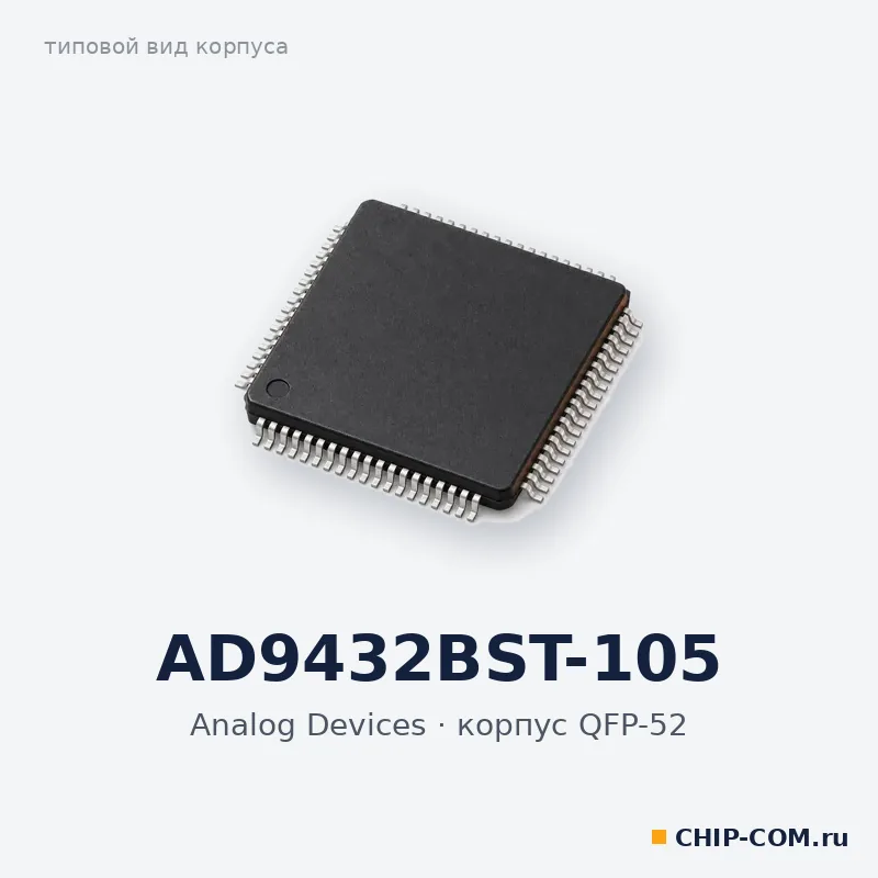 AD9432BST-105, корпус QFP-52 (типовой вид)