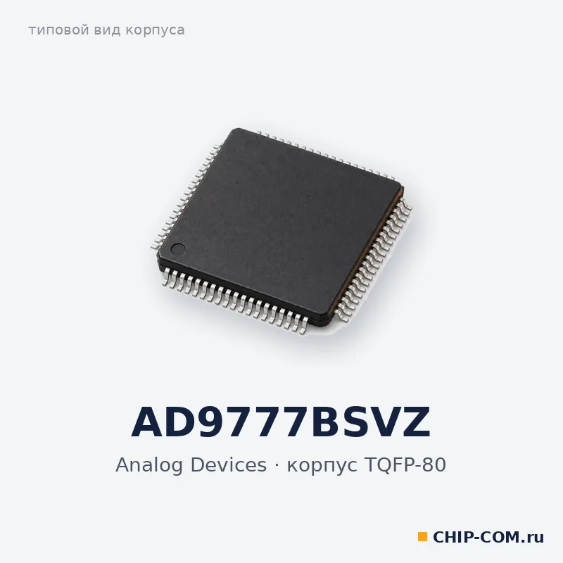 AD9777BSVZ, корпус TQFP-80 (типовой вид)
