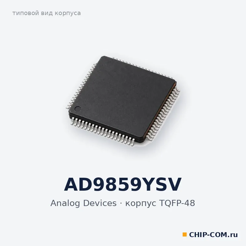AD9859YSV, корпус TQFP-48 (типовой вид)