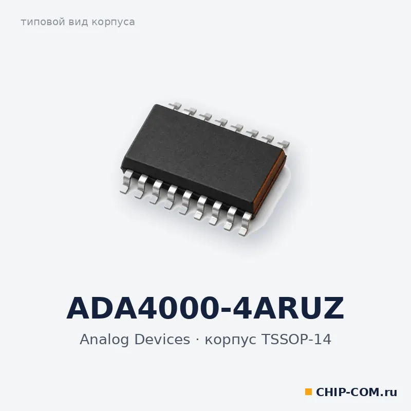 ADA4000-4ARUZ, корпус TSSOP-14 (типовой вид)