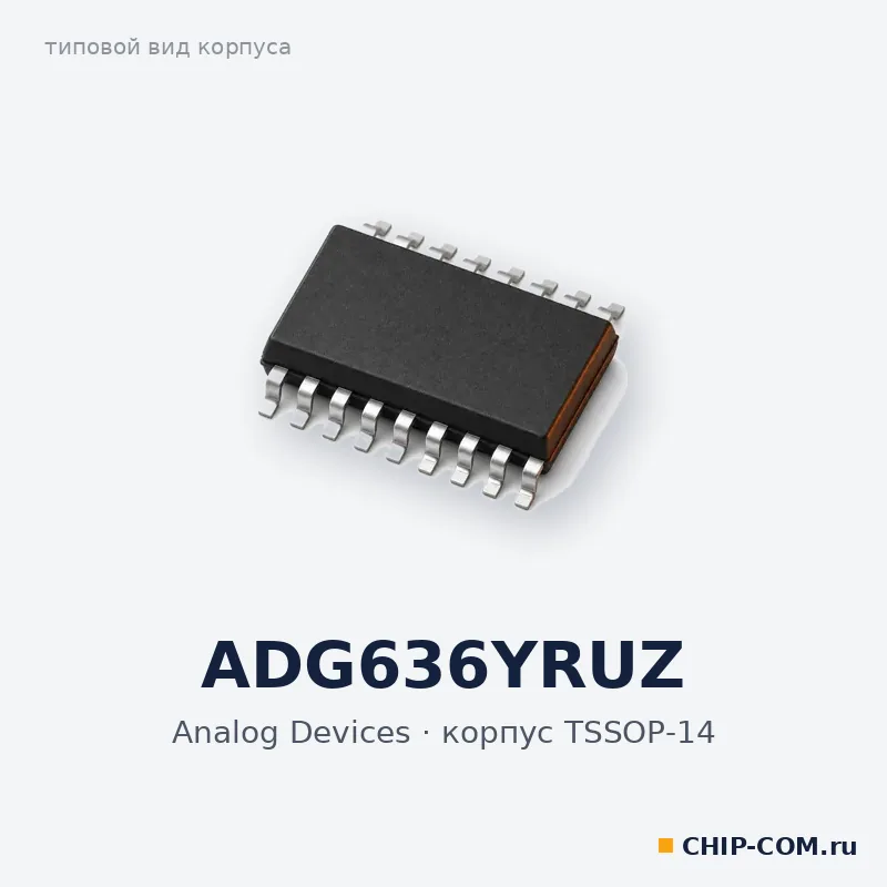 ADG636YRUZ, корпус TSSOP-14 (типовой вид)