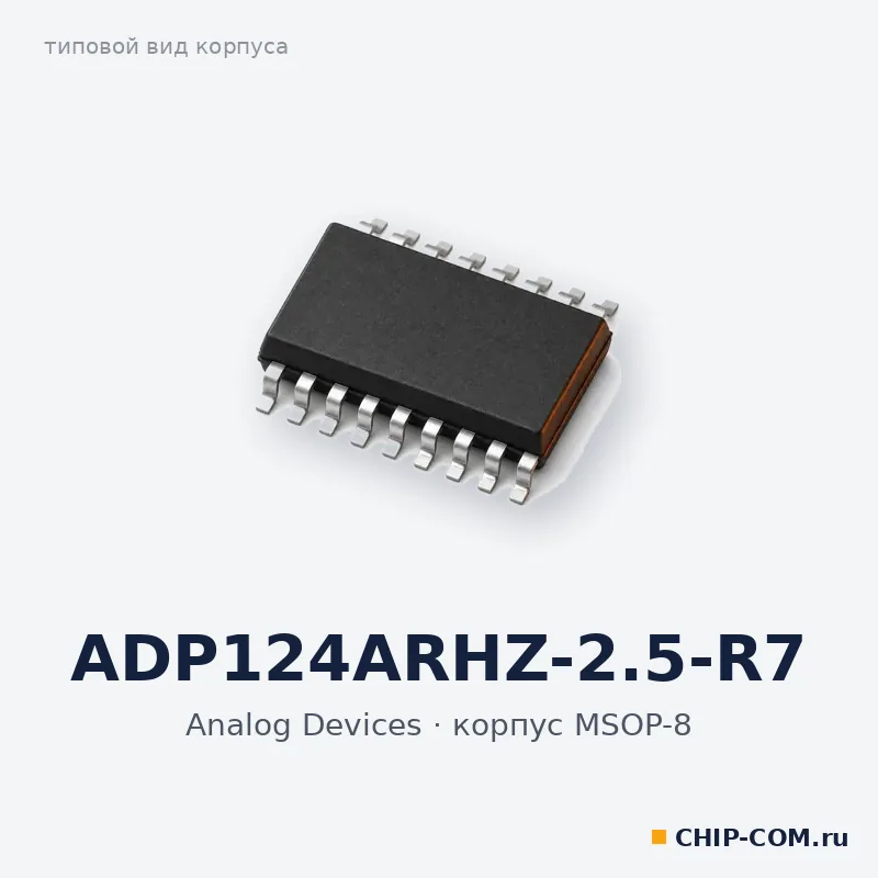 ADP124ARHZ-2.5-R7, корпус MSOP-8 (типовой вид)