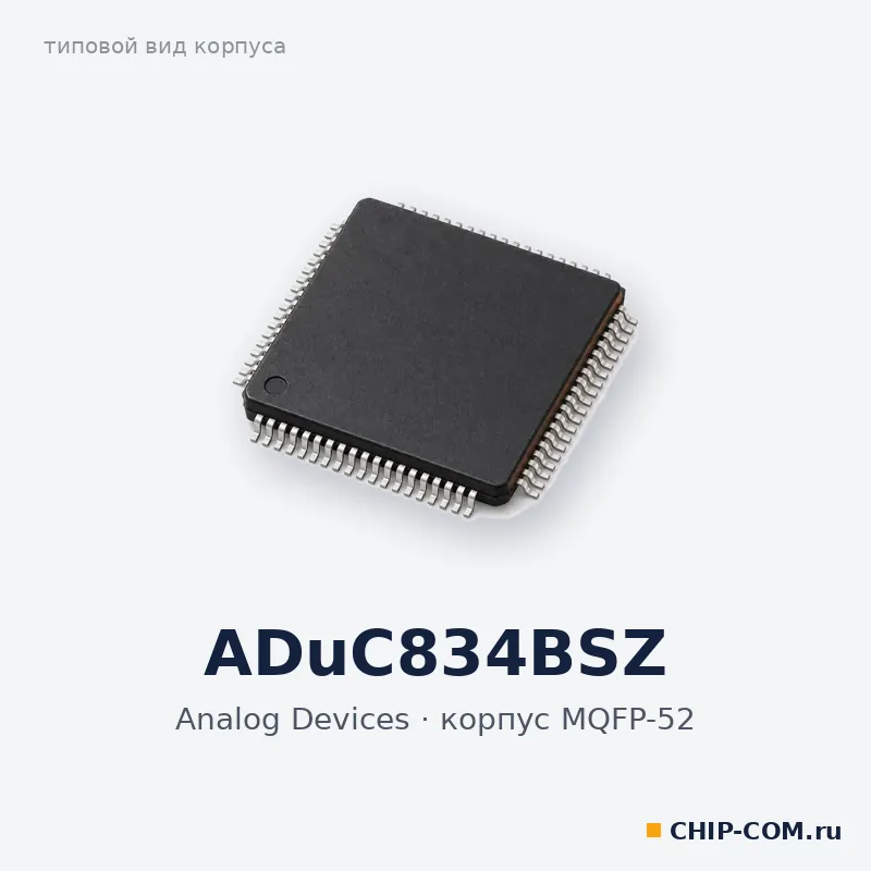 ADuC834BSZ, корпус MQFP-52 (типовой вид)