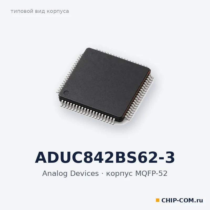 ADUC842BS62-3, корпус MQFP-52 (типовой вид)