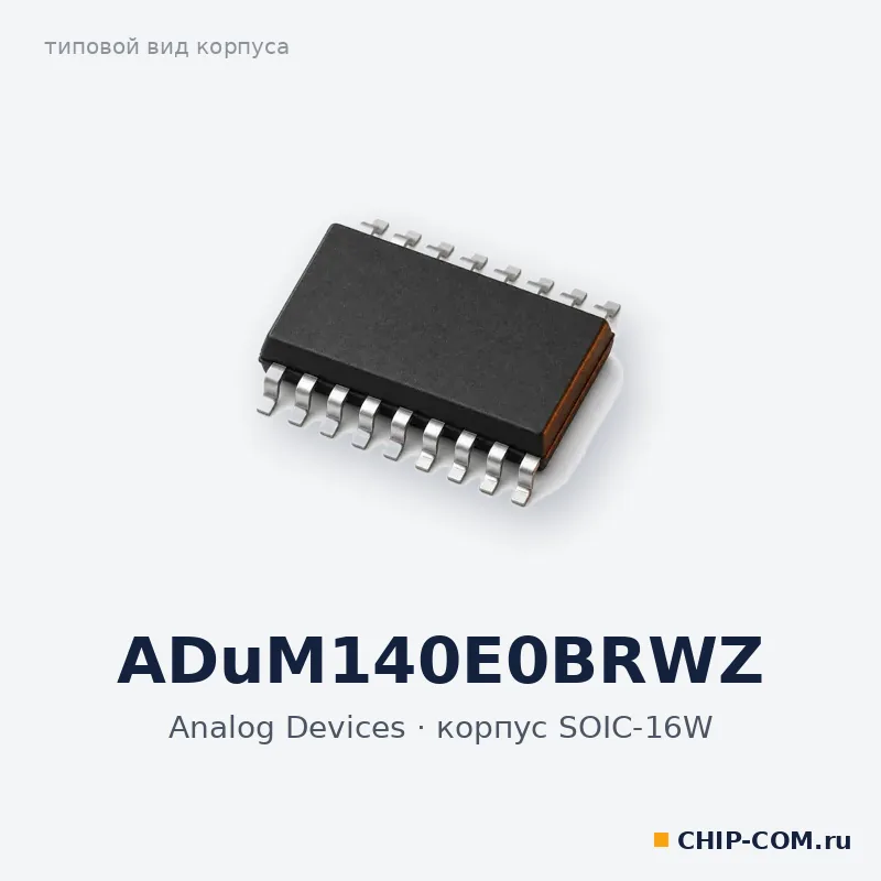 ADuM140E0BRWZ, корпус SOIC-16W (типовой вид)