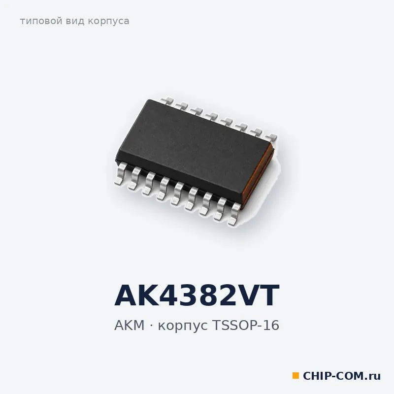 AK4382VT, корпус TSSOP-16 (типовой вид)