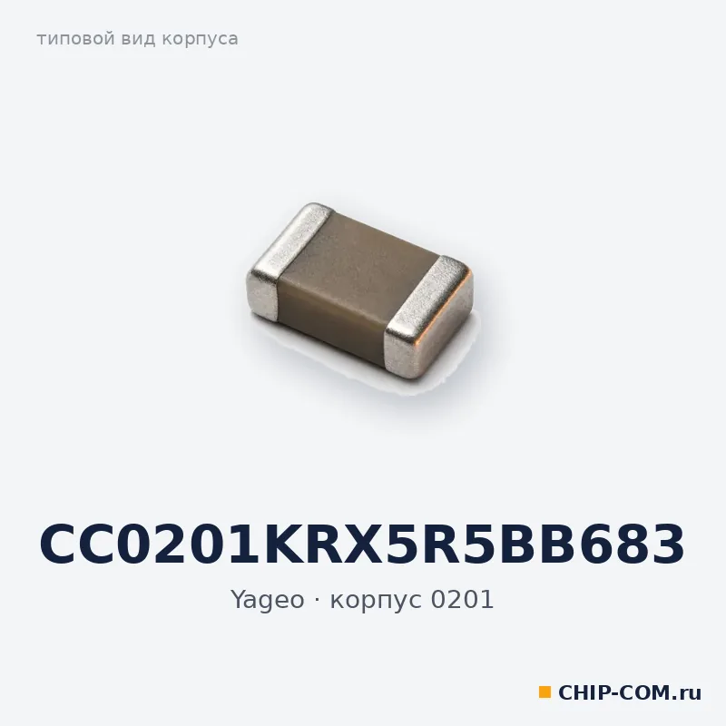 CC0201KRX5R5BB683, корпус 0201 (типовой вид)