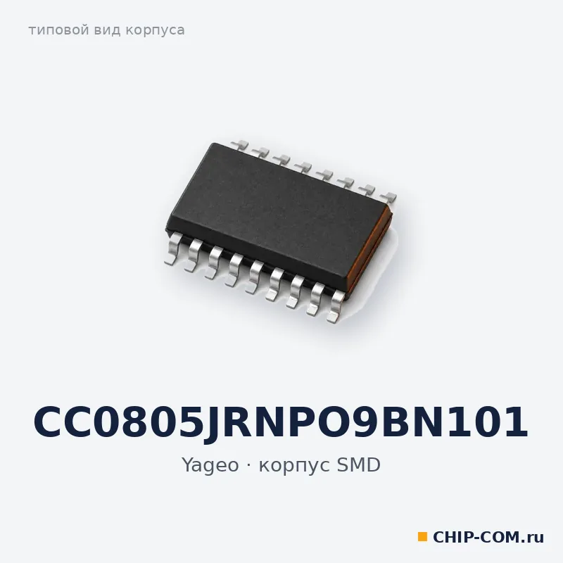 CC0805JRNPO9BN101, корпус SMD (типовой вид)