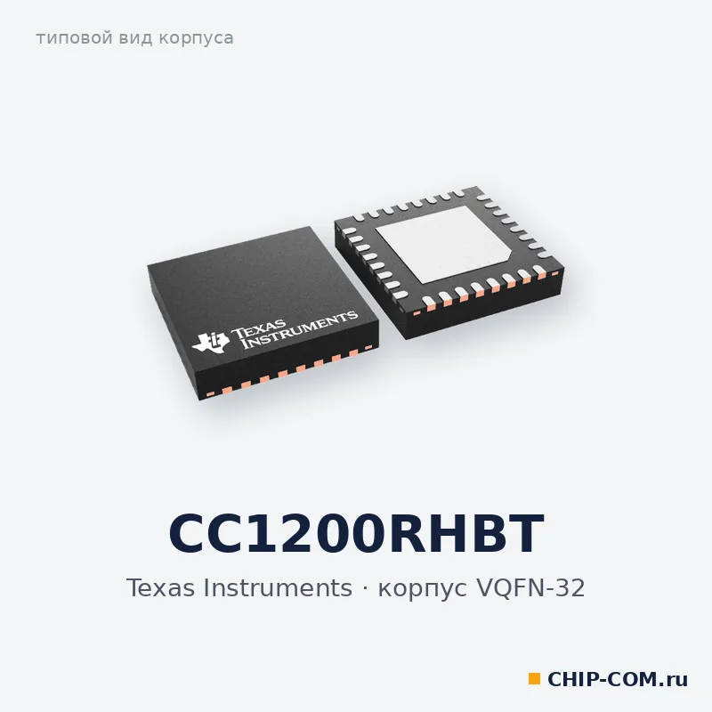 CC1200RHBT, корпус VQFN-32 (типовой вид)