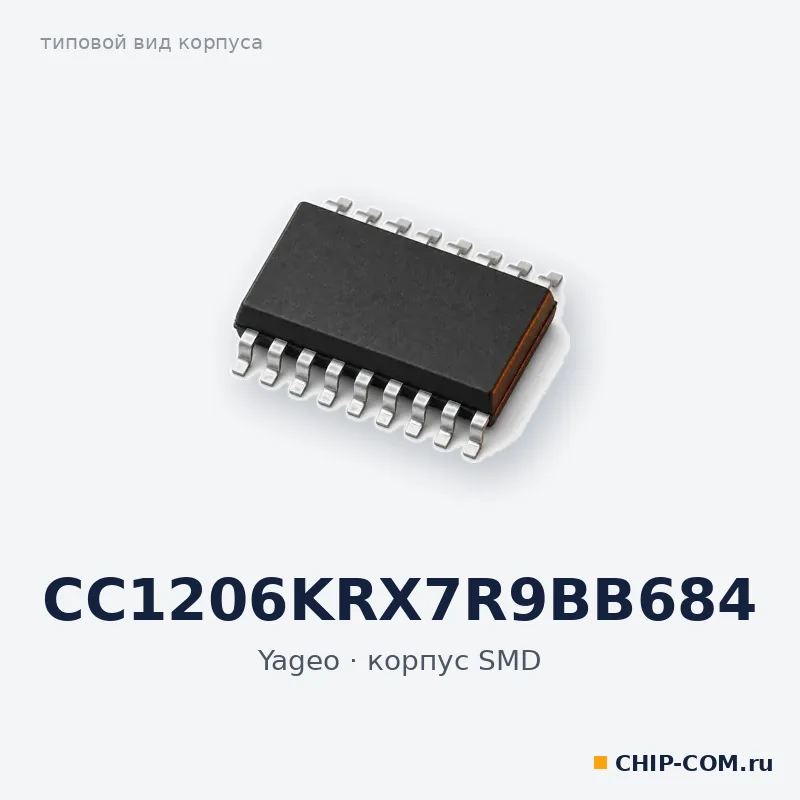 CC1206KRX7R9BB684, корпус SMD (типовой вид)
