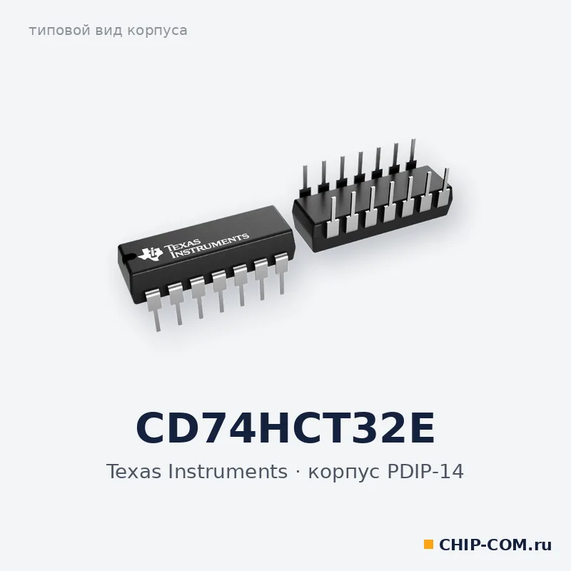 CD74HCT32E, корпус PDIP-14 (типовой вид)