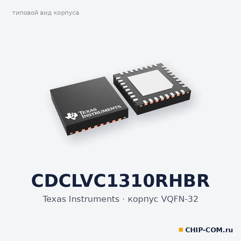 CDCLVC1310RHBR, корпус VQFN-32 (типовой вид)