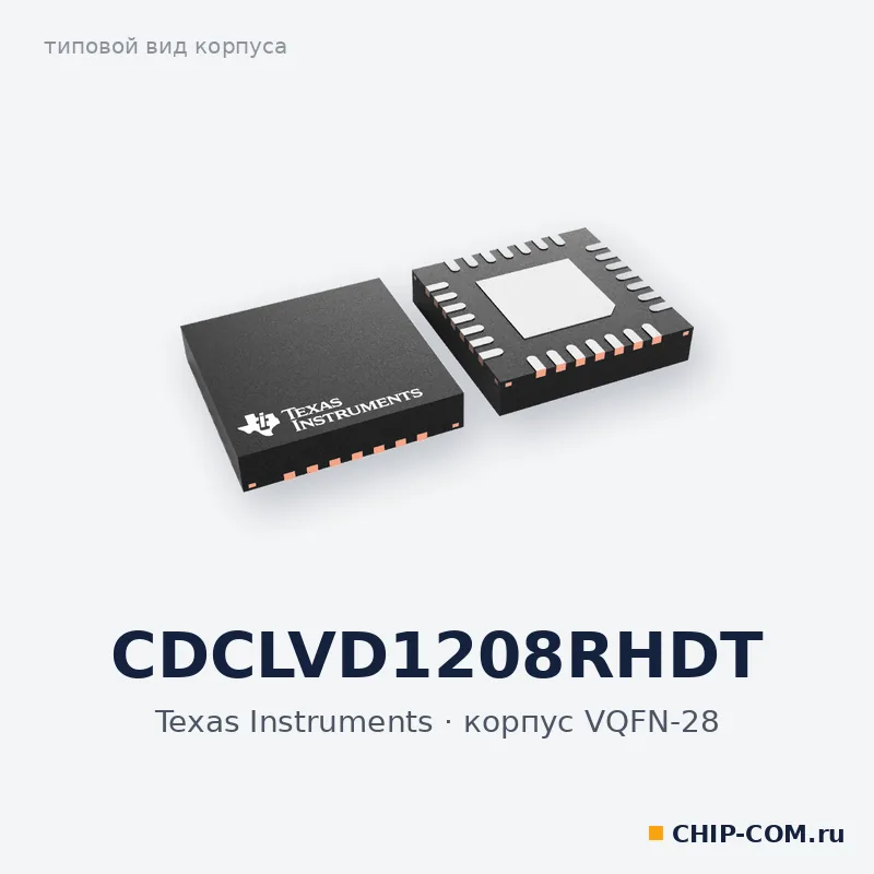 CDCLVD1208RHDT, корпус VQFN-28 (типовой вид)