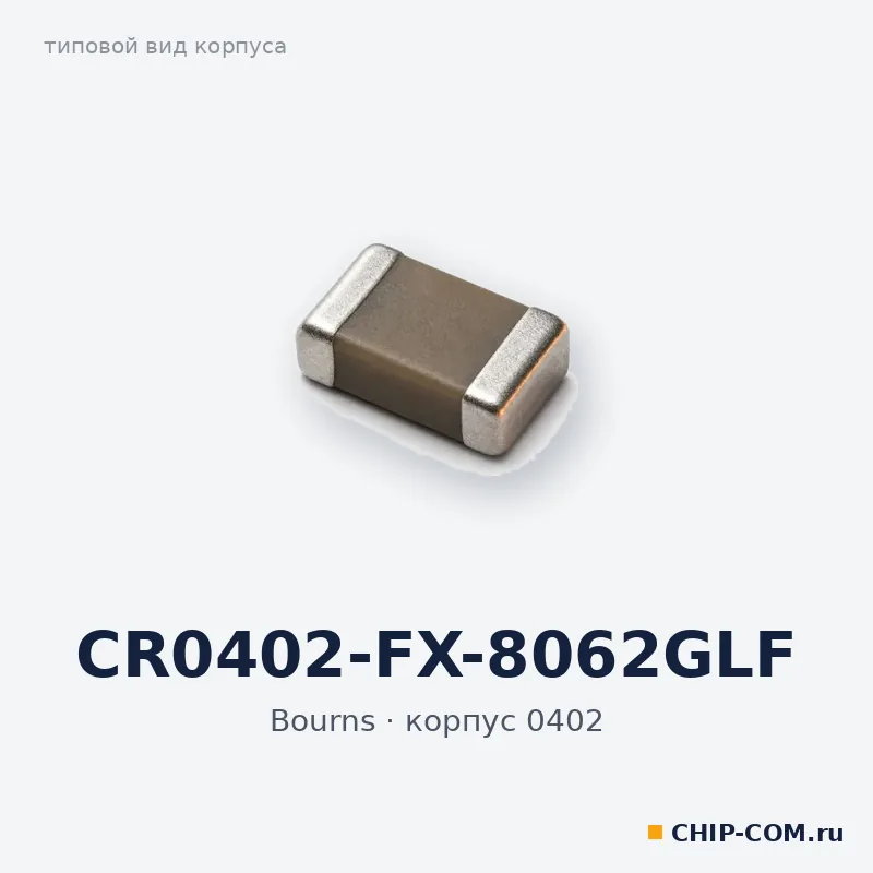 CR0402-FX-8062GLF, корпус 0402 (типовой вид)