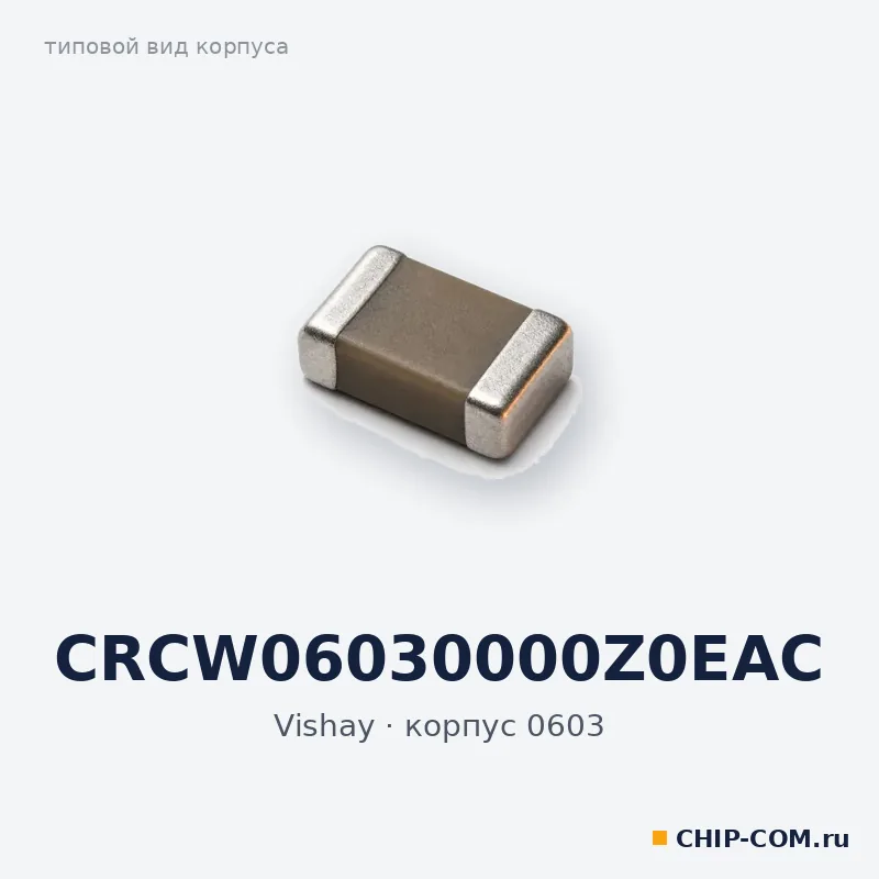CRCW06030000Z0EAC, корпус 0603 (типовой вид)