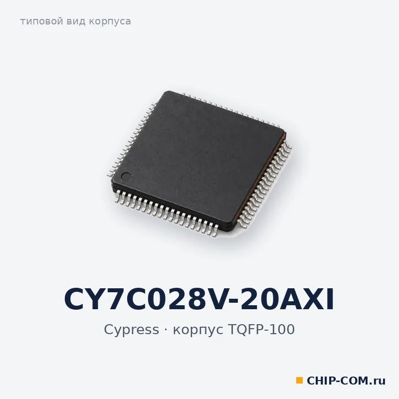 CY7C028V-20AXI, корпус TQFP-100 (типовой вид)