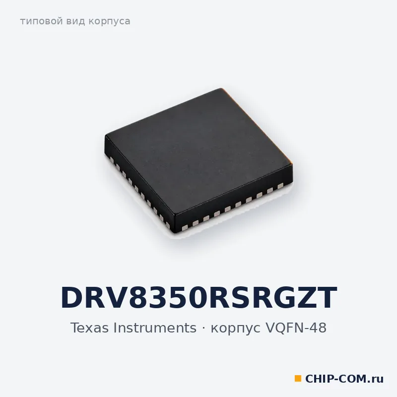 DRV8350RSRGZT, корпус VQFN-48 (типовой вид)