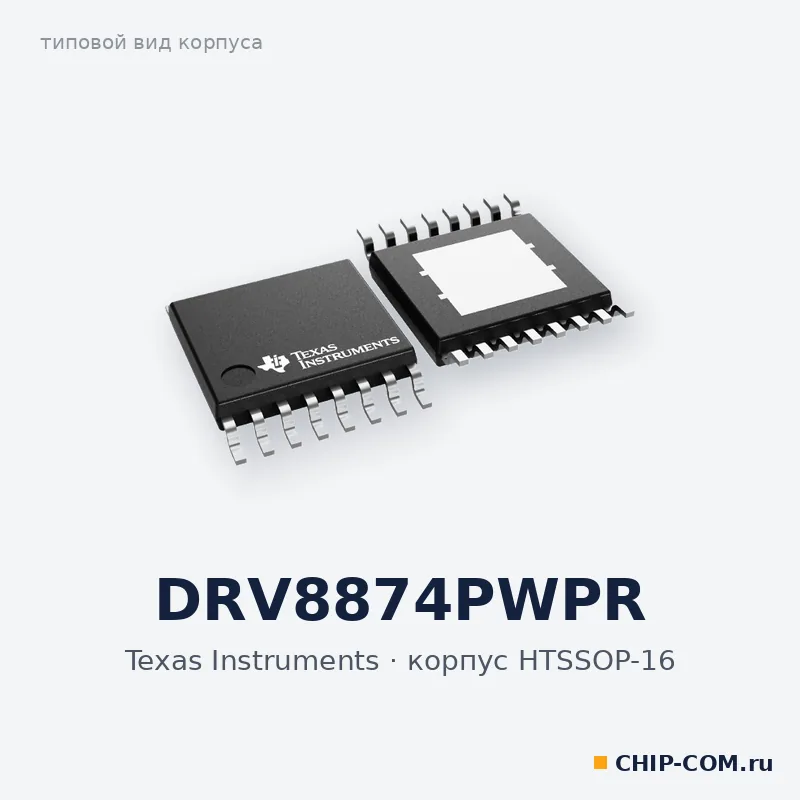 DRV8874PWPR, корпус HTSSOP-16 (типовой вид)