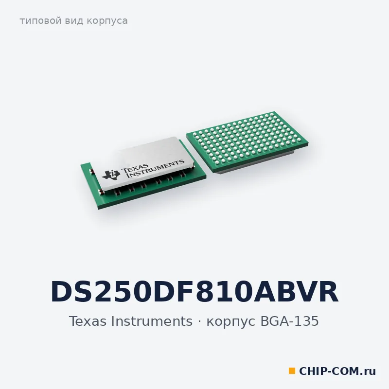 DS250DF810ABVR, корпус BGA-135 (типовой вид)