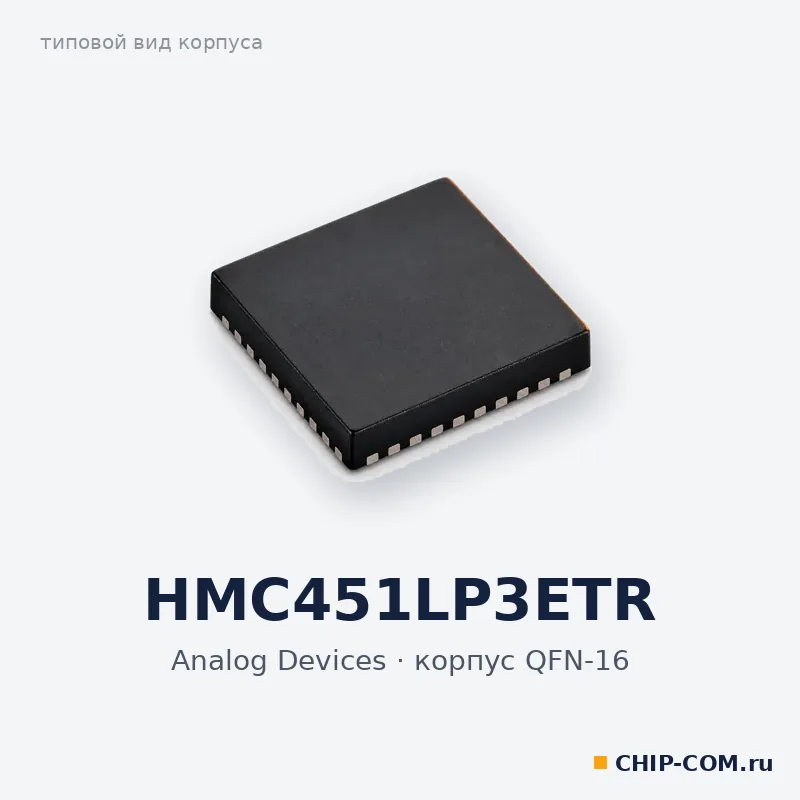 HMC451LP3ETR, корпус QFN-16 (типовой вид)