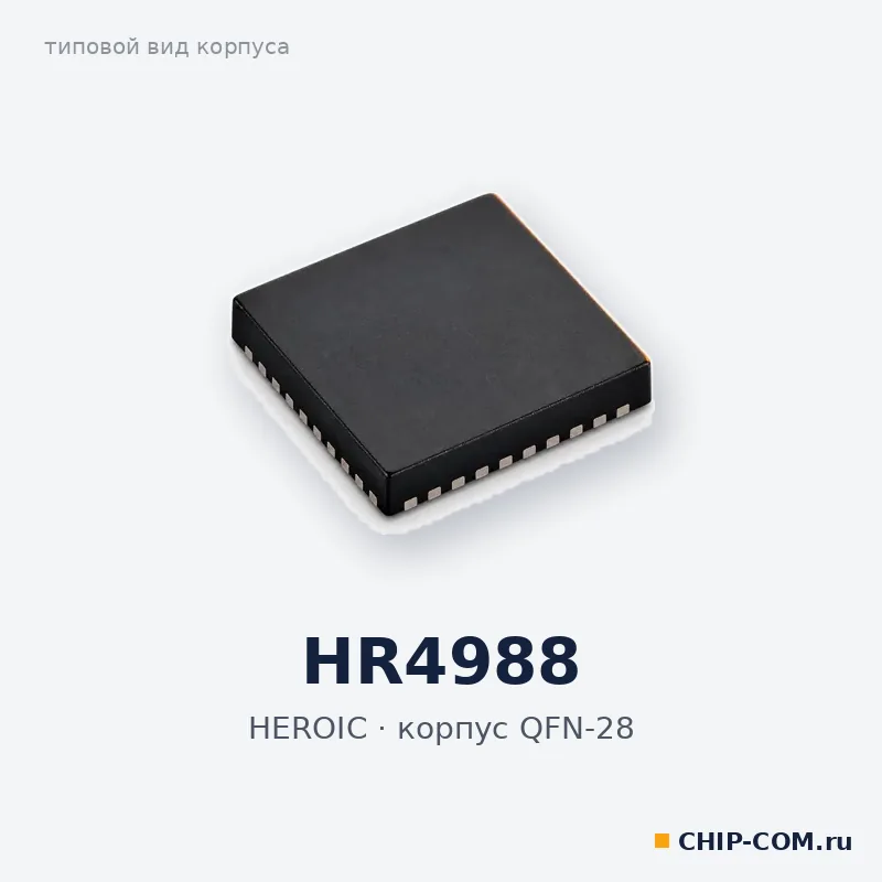 HR4988, корпус QFN-28 (типовой вид)