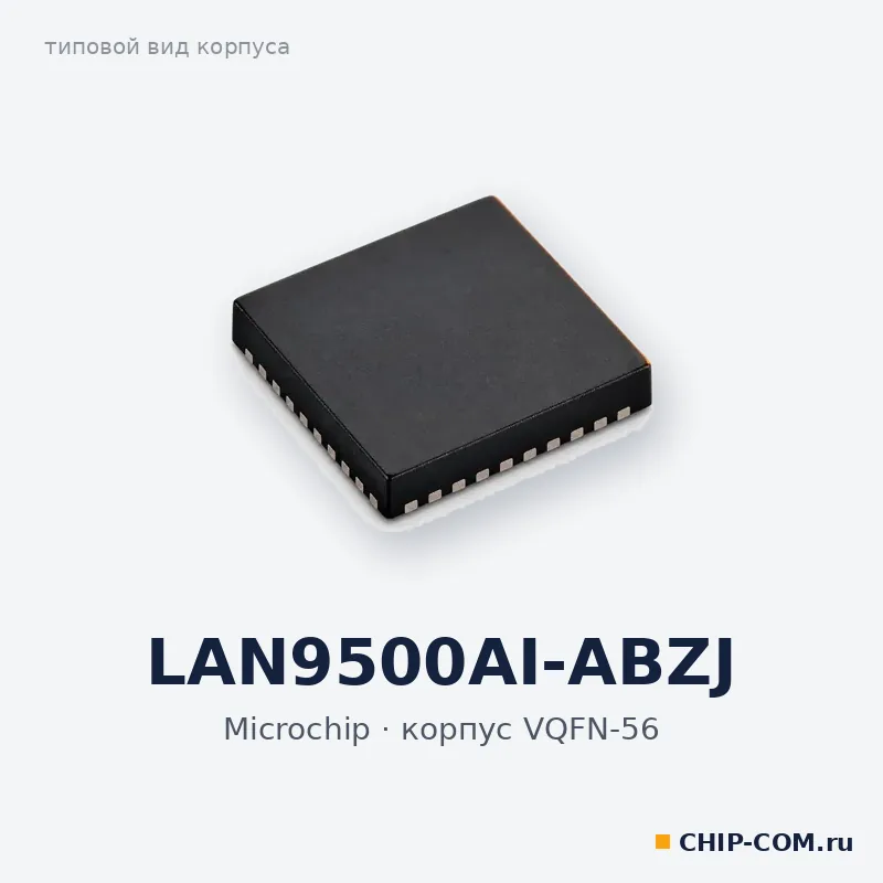 LAN9500AI-ABZJ, корпус VQFN-56 (типовой вид)