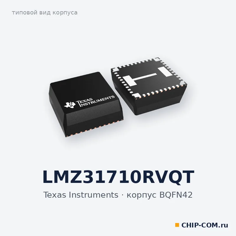 LMZ31710RVQT, корпус BQFN42 (типовой вид)
