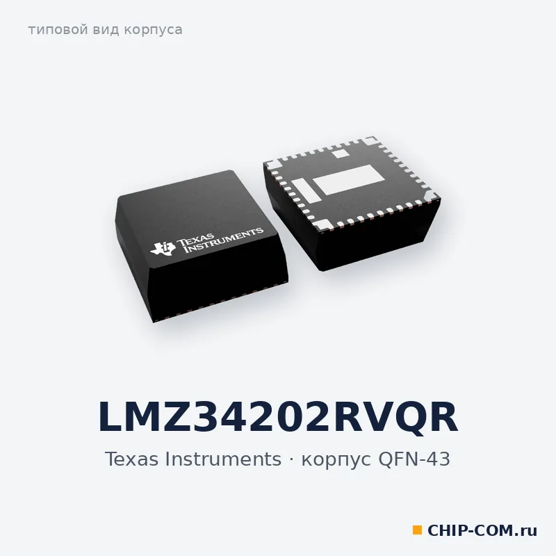 LMZ34202RVQR, корпус QFN-43 (типовой вид)