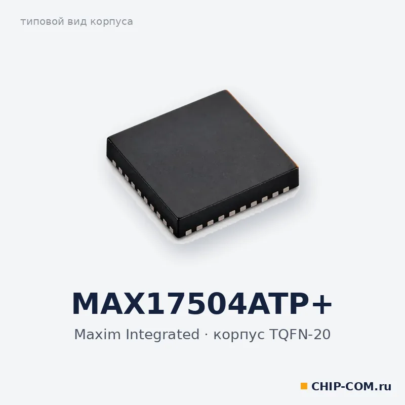 MAX17504ATP+, корпус TQFN-20 (типовой вид)