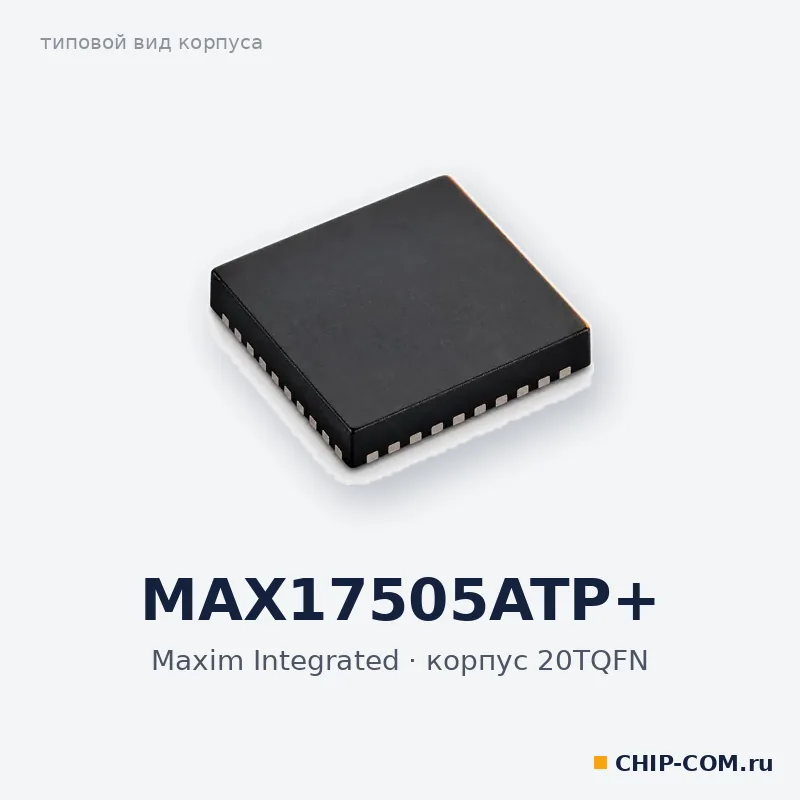 MAX17505ATP+, корпус 20TQFN (типовой вид)
