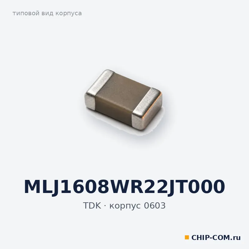 MLJ1608WR22JT000, корпус 0603 (типовой вид)