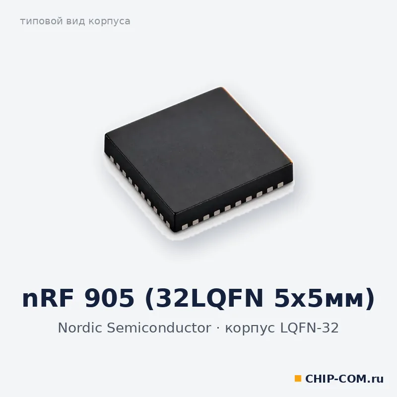 nRF 905 (32LQFN 5х5мм), корпус LQFN-32 (типовой вид)