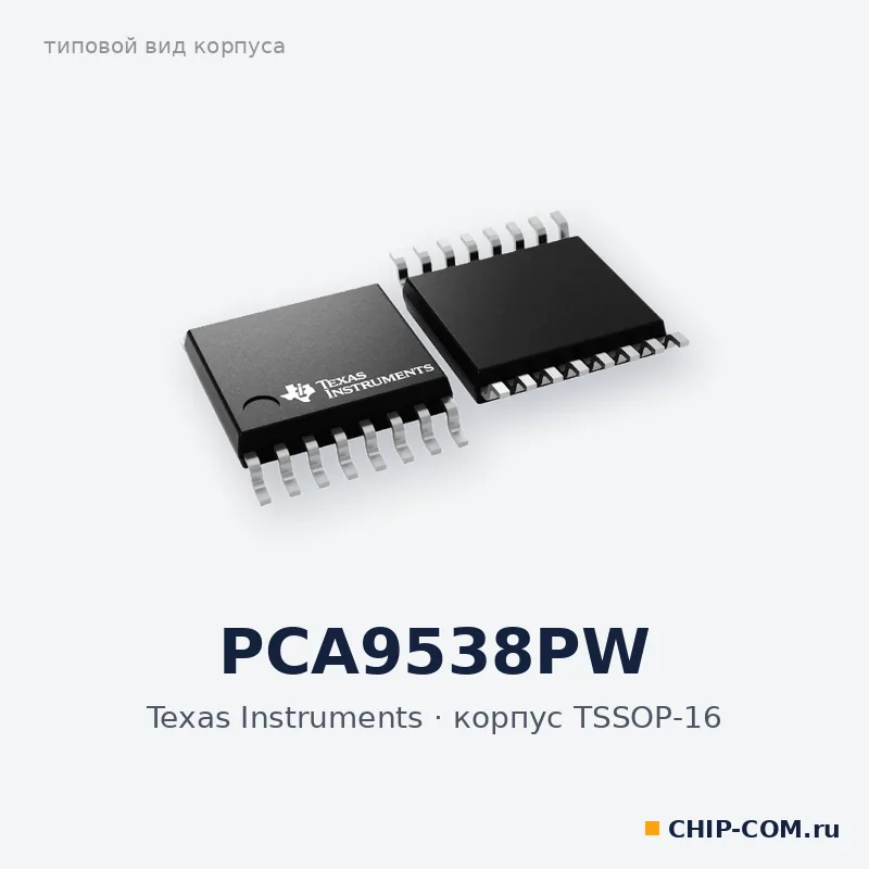 PCA9538PW, корпус TSSOP-16 (типовой вид)