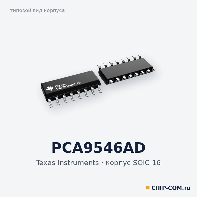 PCA9546AD, корпус SOIC-16 (типовой вид)