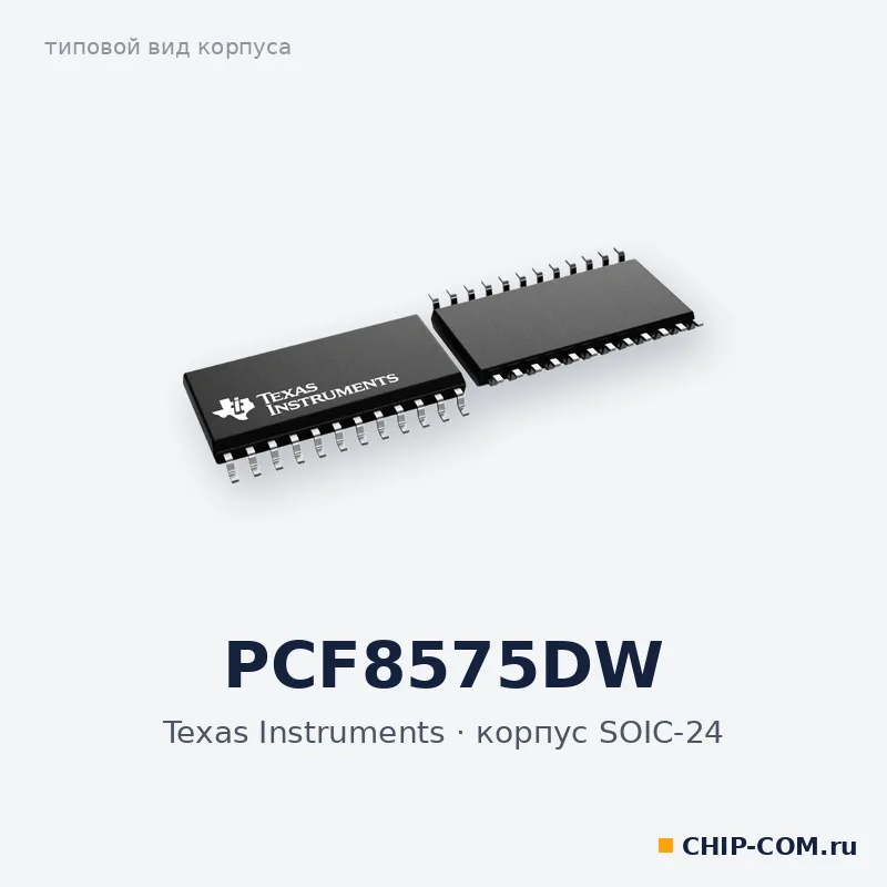 PCF8575DW, корпус SOIC-24 (типовой вид)
