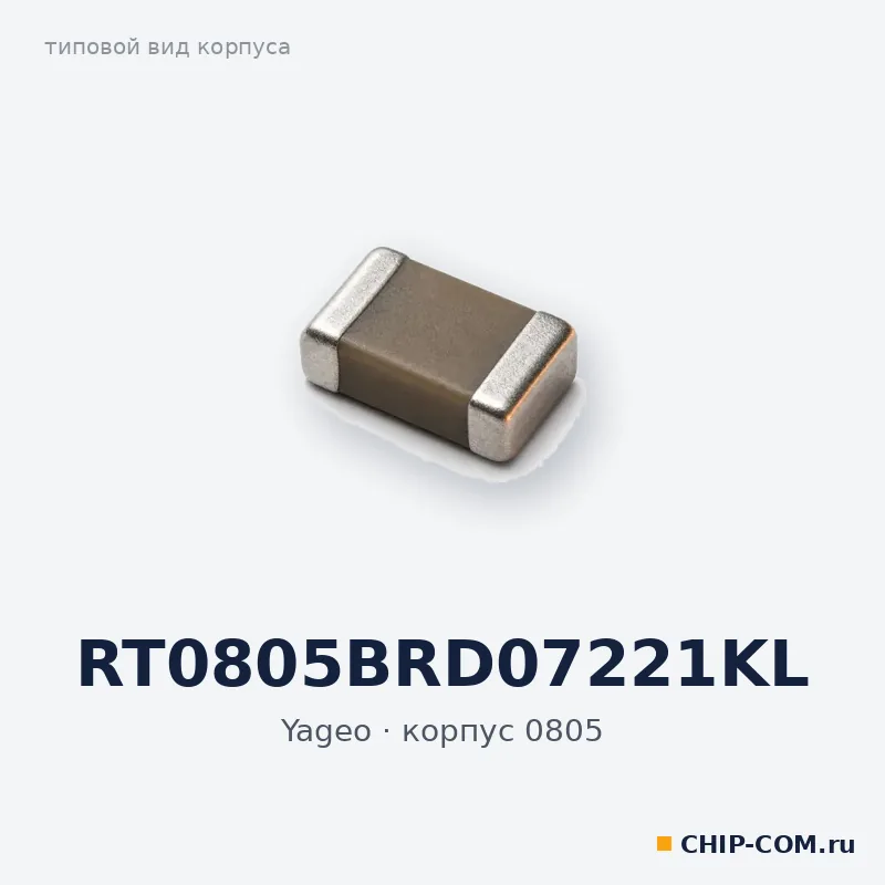 RT0805BRD07221KL, корпус 0805 (типовой вид)