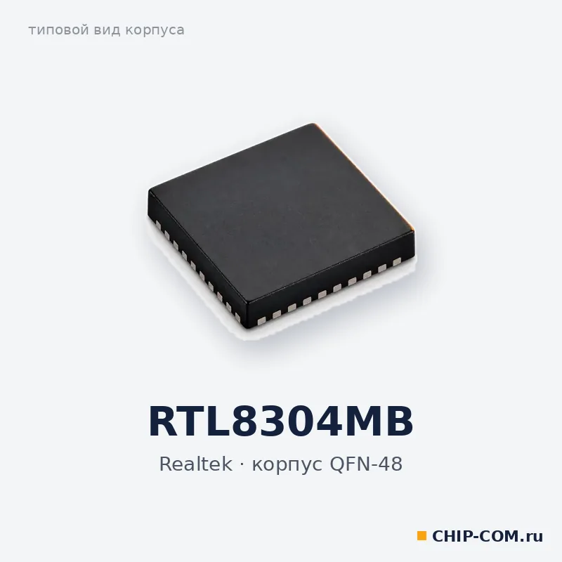 RTL8304MB, корпус QFN-48 (типовой вид)