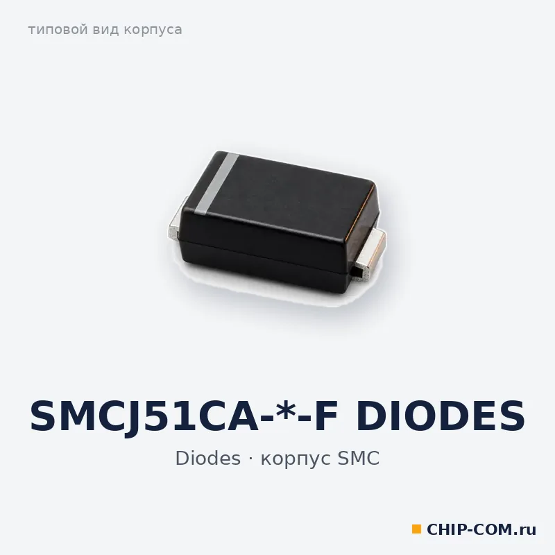 SMCJ51CA-*-F DIODES, корпус SMC (типовой вид)