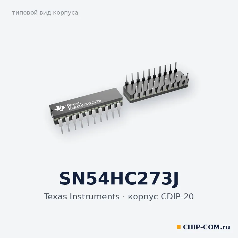 SN54HC273J, корпус CDIP-20 (типовой вид)