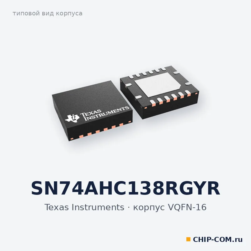 SN74AHC138RGYR, корпус VQFN-16 (типовой вид)