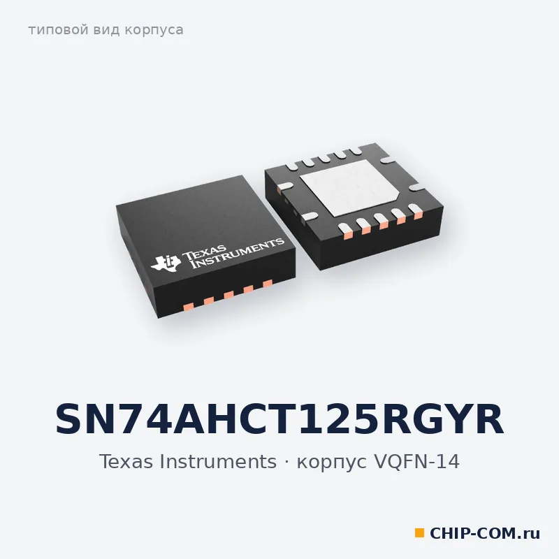 SN74AHCT125RGYR, корпус VQFN-14 (типовой вид)