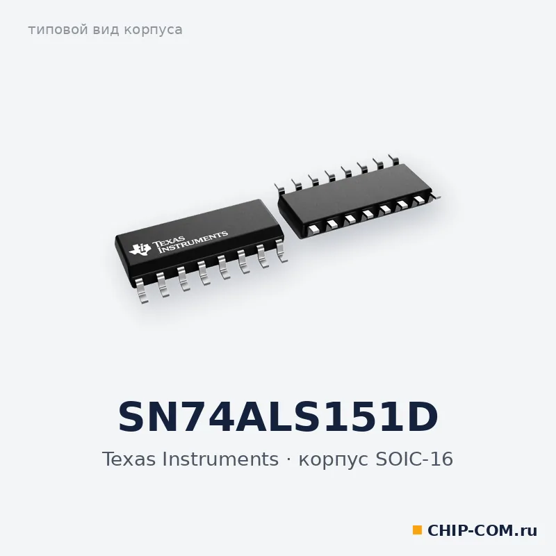 SN74ALS151D, корпус SOIC-16 (типовой вид)