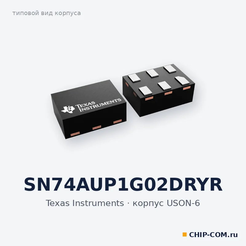 SN74AUP1G02DRYR, корпус USON-6 (типовой вид)
