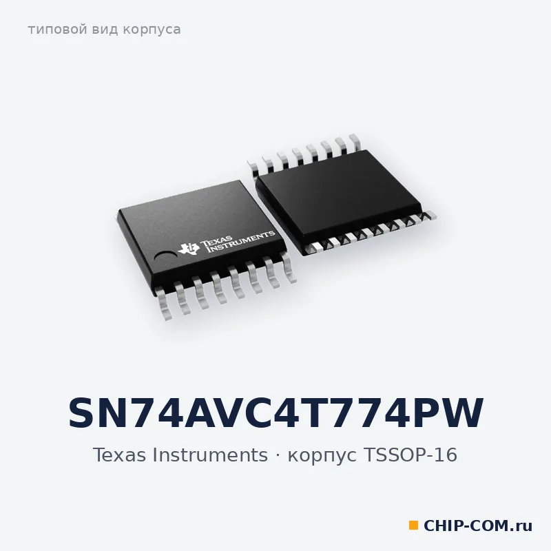 SN74AVC4T774PW, корпус TSSOP-16 (типовой вид)