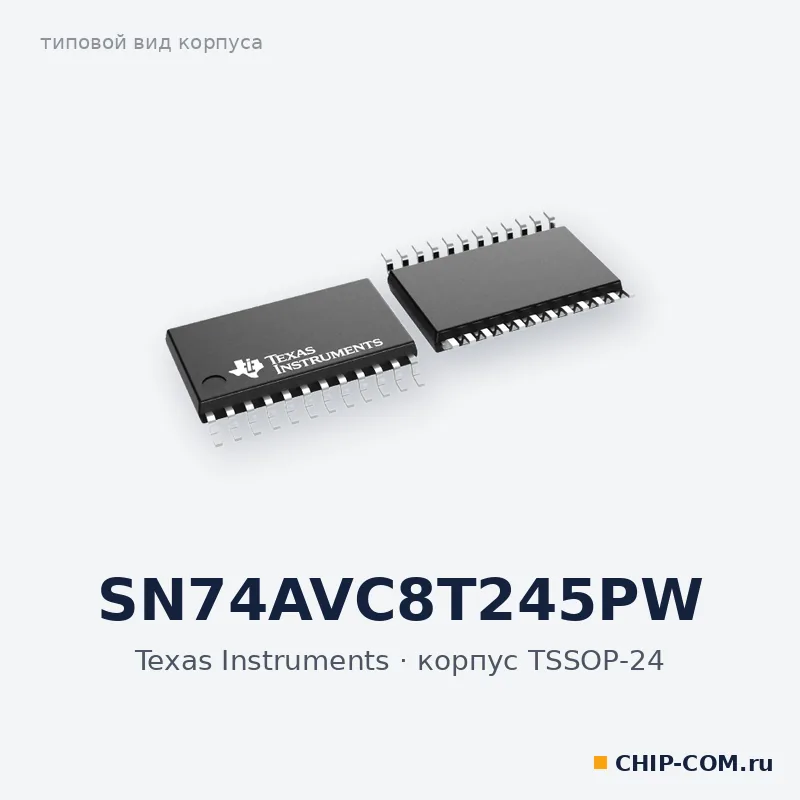 SN74AVC8T245PW, корпус TSSOP-24 (типовой вид)